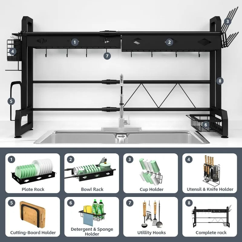 Over The Sink Dish Drying Rack-Adjustable