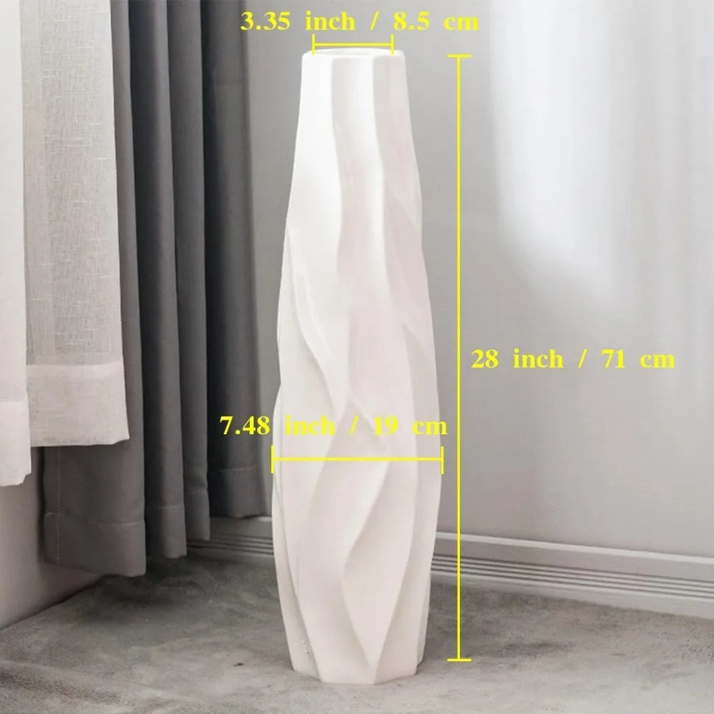 Beautiful  White Large Floor Ceramic Tall Vase  to Dazzle any Room in your home - Charlie's Cozy Corner