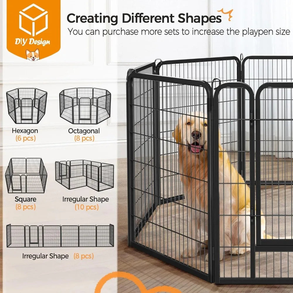 8 Panel Outdoor Dog PlaypenLarge/Medium/Small Dogs Animals Heavy Duty - Charlie's Cozy Corner