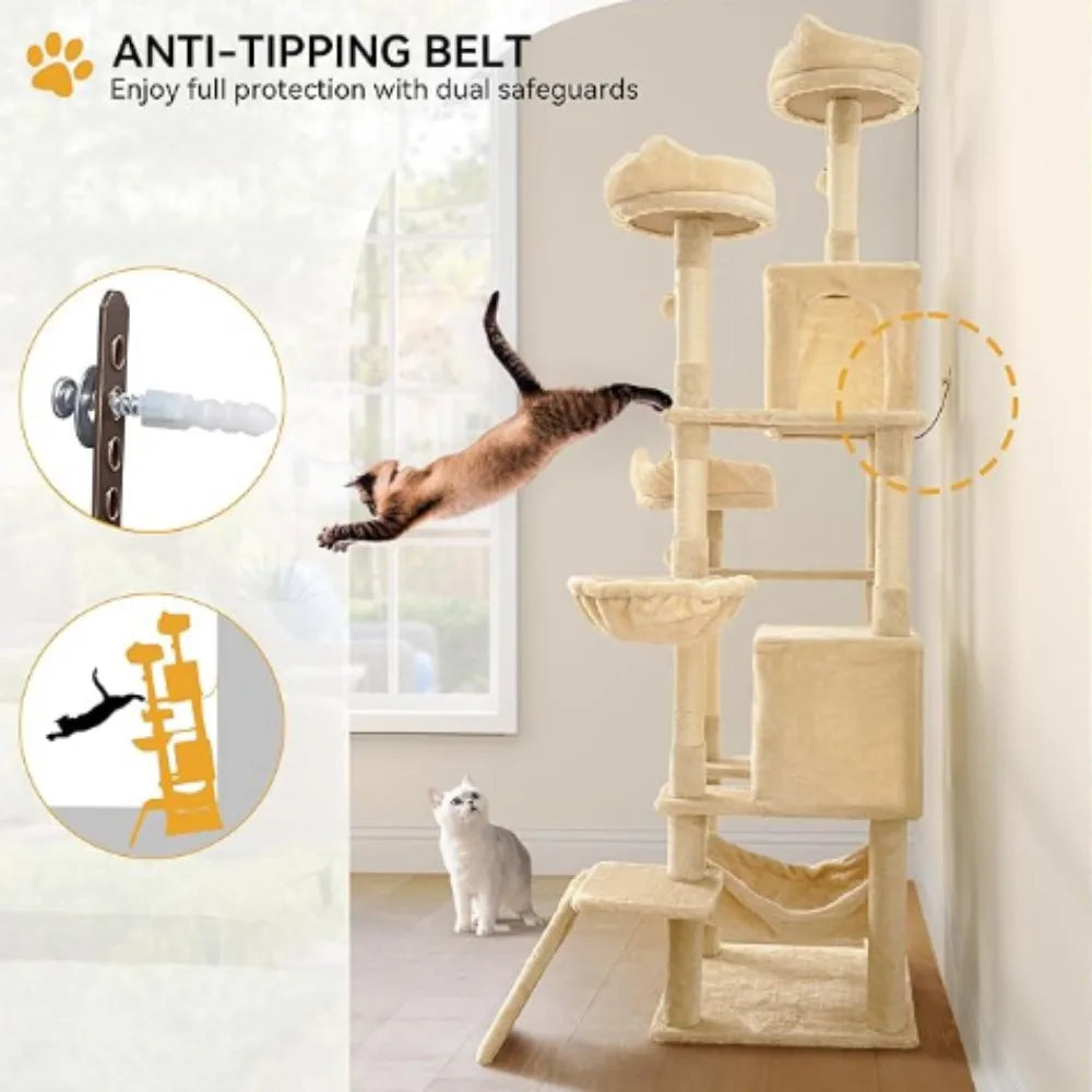 Multi Level Cat Climbing Tower for Cats to Enjoy a Relaxing day - Charlie's Cozy Corner