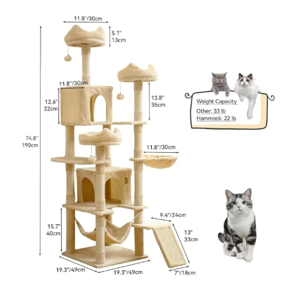 Multi Level Cat Climbing Tower for Cats to Enjoy a Relaxing day - Charlie's Cozy Corner