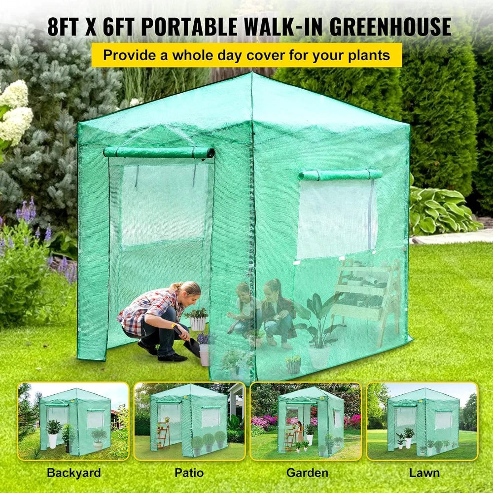 Portable Greenhouse With Doors & Windows great for flowers and vegetables - Charlie's Cozy Corner