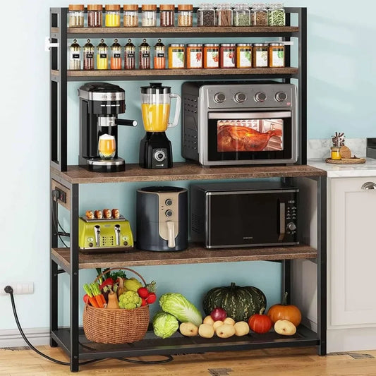 5 Tiers Microwave Stand With Storage