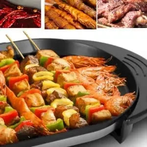 Hot pot with BBQ Grill 2in 1 Electric Grill Non-Stick