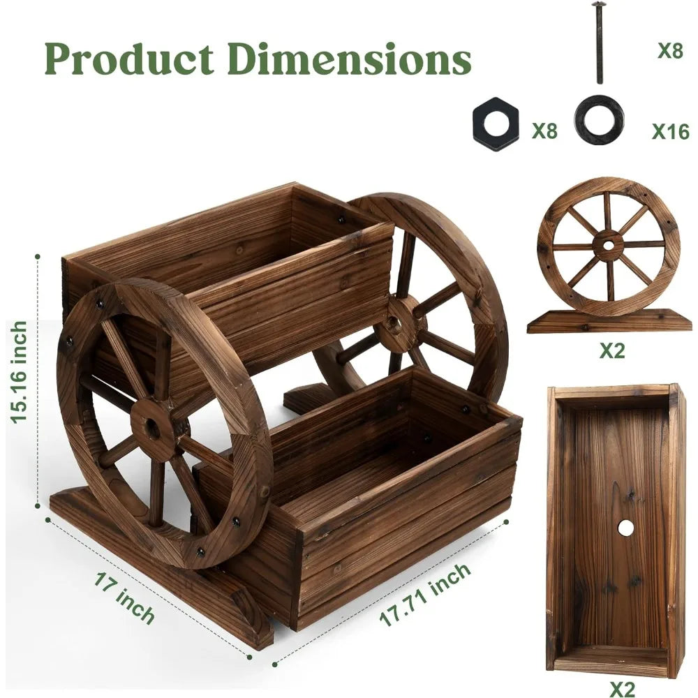 Garden Planter with Wheels,Decorative Planter for Flowers Herbs Vegetables