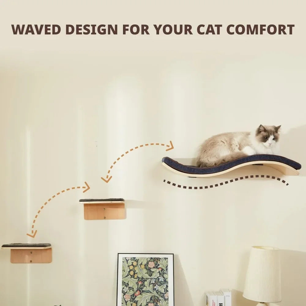Wave Cat Shelves and Perches Cat Furniture for Sleeping, Playing, Climbing, and Lounging