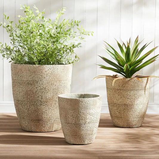 Set of 3 Large Outdoor Garden Pots