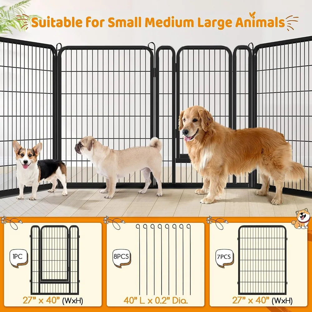 8 Panel Outdoor Dog PlaypenLarge/Medium/Small Dogs Animals Heavy Duty - Charlie's Cozy Corner