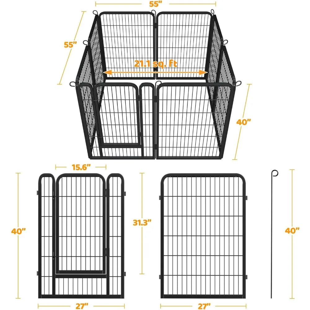 8 Panel Outdoor Dog PlaypenLarge/Medium/Small Dogs Animals Heavy Duty - Charlie's Cozy Corner