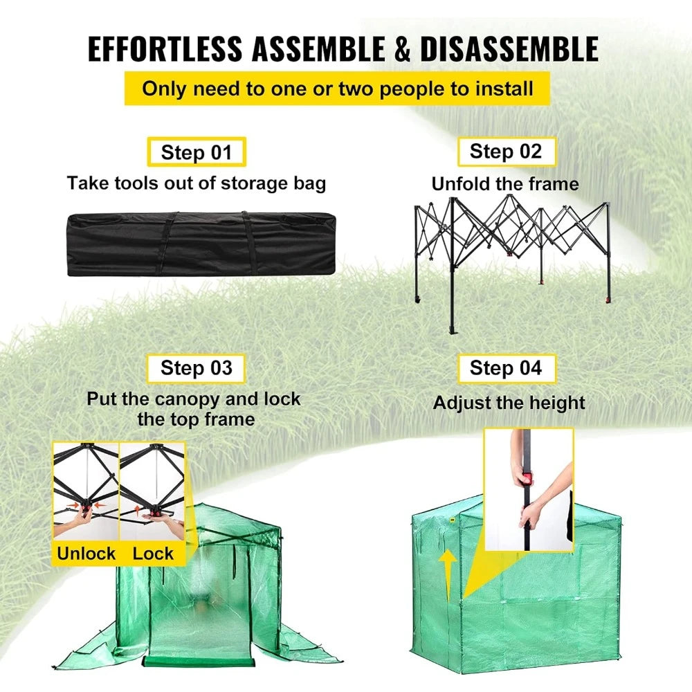 Portable Greenhouse With Doors & Windows great for flowers and vegetables - Charlie's Cozy Corner