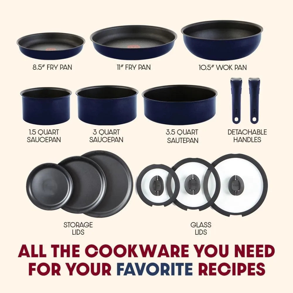 14 Piece Non-stick Cookware Set for Kitchen Dishwasher Safe - Charlie's Cozy Corner