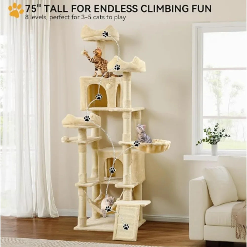 Multi Level Cat Climbing Tower for Cats to Enjoy a Relaxing day - Charlie's Cozy Corner