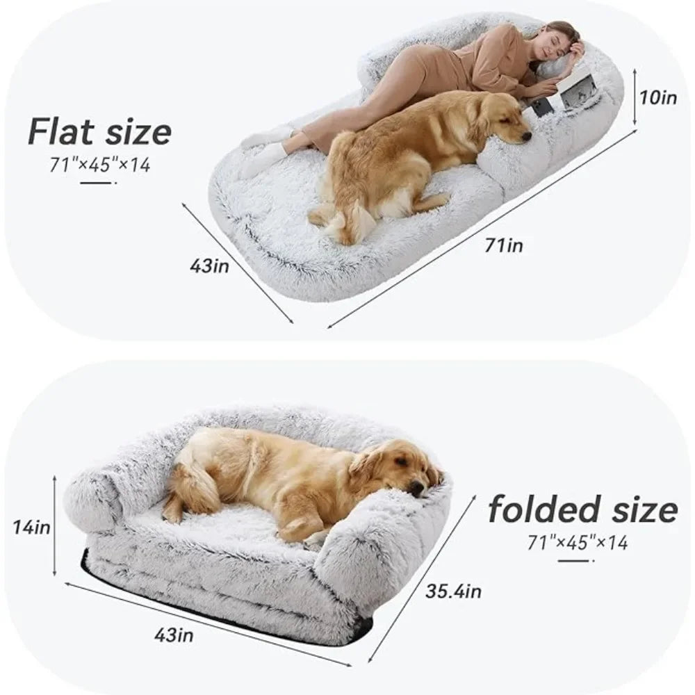 Foldable Plush Washable Dog Bed