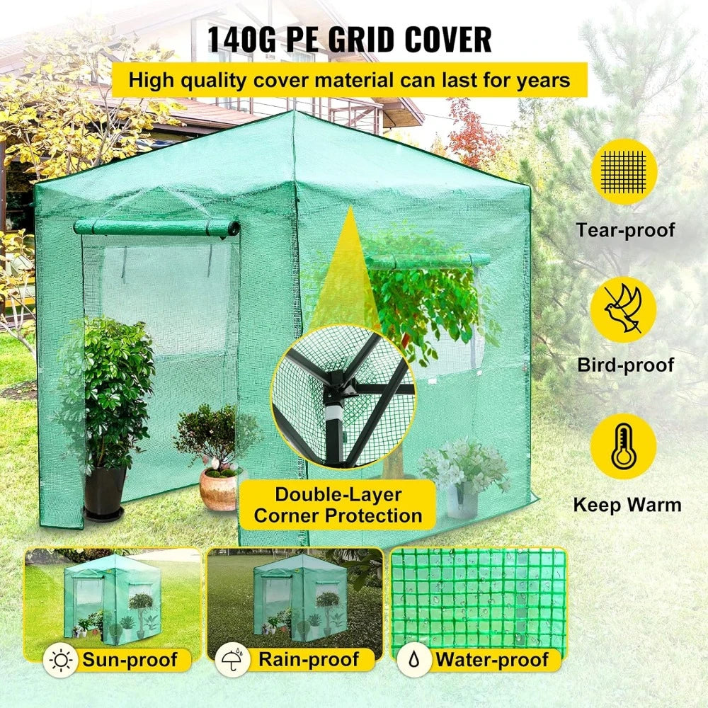 Portable Greenhouse With Doors & Windows great for flowers and vegetables - Charlie's Cozy Corner