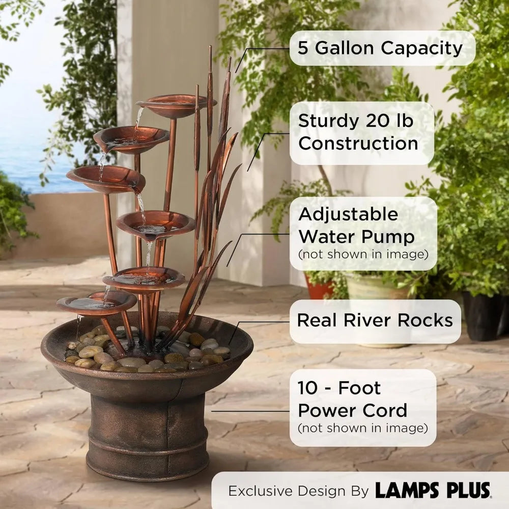 Cascading Tiered Outdoor Floor Water Fountain - Charlie's Cozy Corner