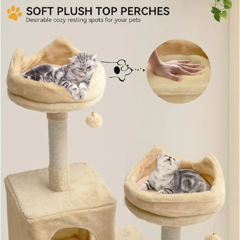 Multi Level Cat Climbing Tower for Cats to Enjoy a Relaxing day - Charlie's Cozy Corner